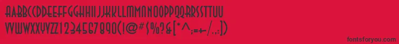 DecoTech TL Font – Black Fonts on Red Background