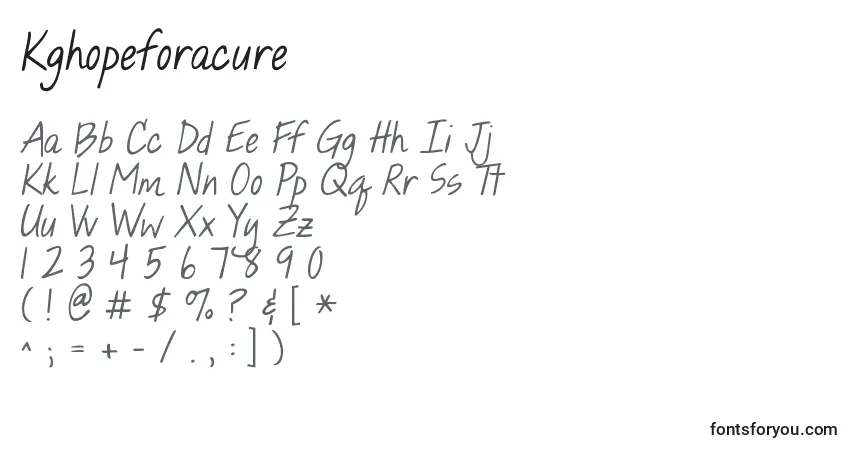 Schriftart Kghopeforacure – Alphabet, Zahlen, spezielle Symbole