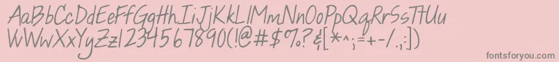 フォントKghopeforacure – ピンクの背景に灰色の文字