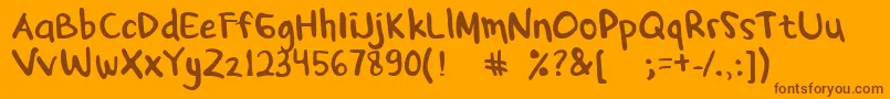 deefont Font – Brown Fonts on Orange Background