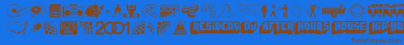 DEEJS    Font – Brown Fonts on Blue Background