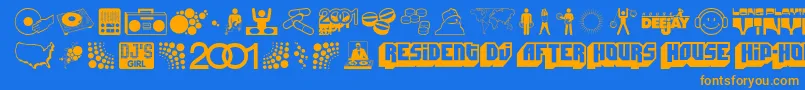 DEEJS    Font – Orange Fonts on Blue Background