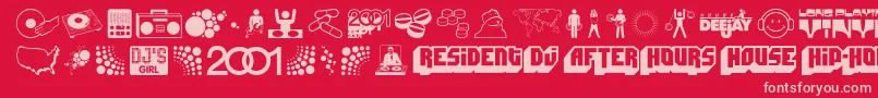 DEEJS    Font – Pink Fonts on Red Background