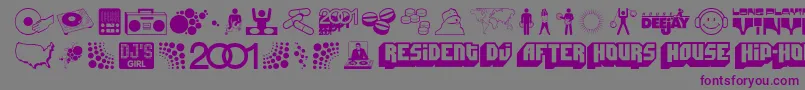 DEEJS   -Schriftart – Violette Schriften auf grauem Hintergrund