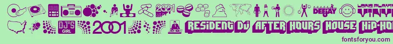 DEEJS    Font – Purple Fonts on Green Background
