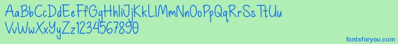 Deep Feeling Font – Blue Fonts on Green Background