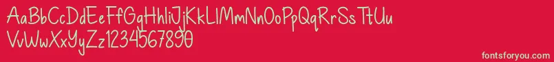 Deep Feeling Font – Green Fonts on Red Background