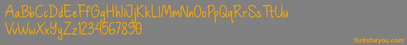 Deep Feeling-Schriftart – Orangefarbene Schriften auf grauem Hintergrund