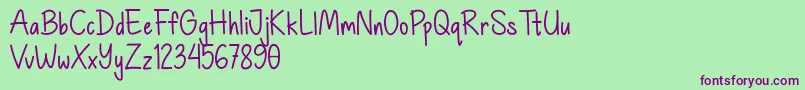 Deep Feeling Font – Purple Fonts on Green Background