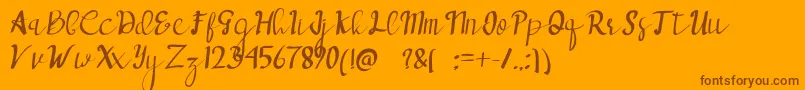 deepblue Font – Brown Fonts on Orange Background