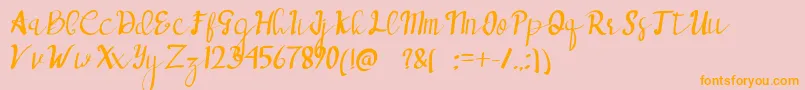 deepblue Font – Orange Fonts on Pink Background