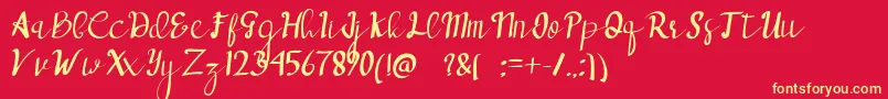 フォントdeepblue – 黄色の文字、赤い背景