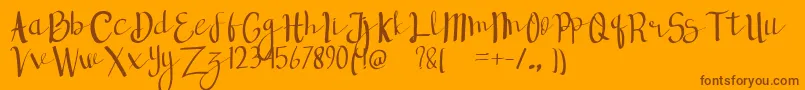 deepforest-Schriftart – Braune Schriften auf orangefarbenem Hintergrund