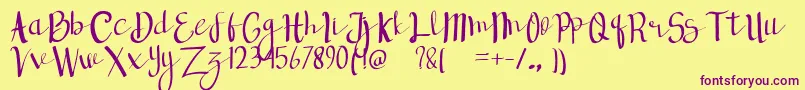 deepforest Font – Purple Fonts on Yellow Background
