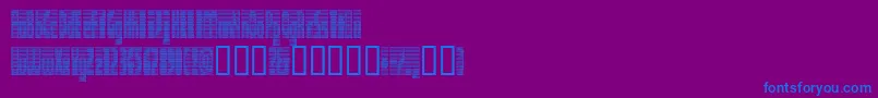 フォントDEETC    – 紫色の背景に青い文字
