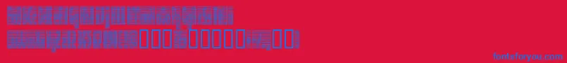 フォントDEETC    – 赤い背景に青い文字