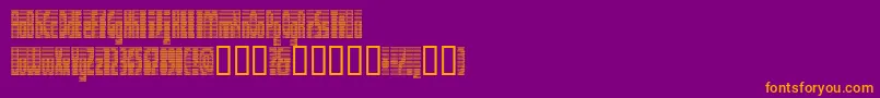 DEETC   -fontti – oranssit fontit violetilla taustalla