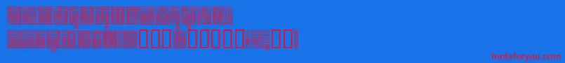 フォントDEETC    – 赤い文字の青い背景
