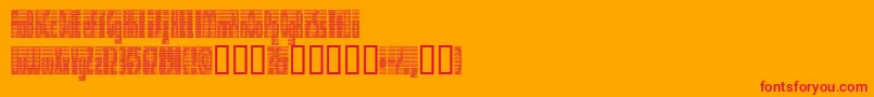 フォントDEETC    – オレンジの背景に赤い文字