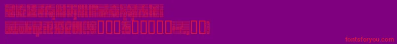 フォントDEETC    – 紫の背景に赤い文字