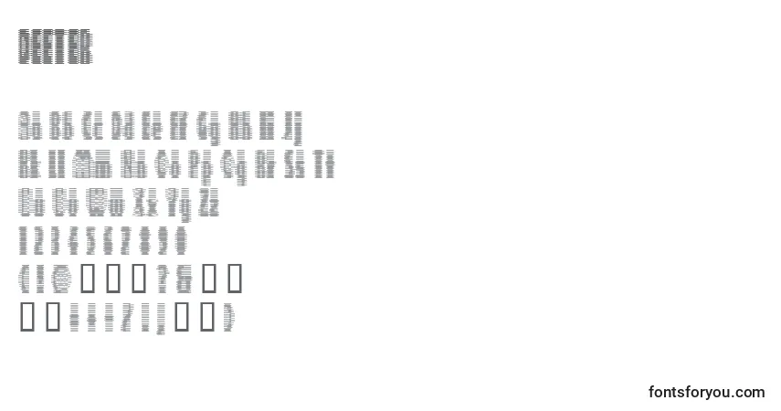Czcionka DEETER   (124767) – alfabet, cyfry, specjalne znaki