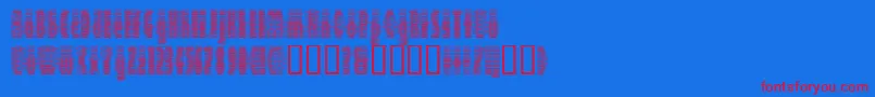 フォントDEETER   – 赤い文字の青い背景
