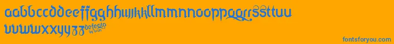 defeqto Font – Blue Fonts on Orange Background