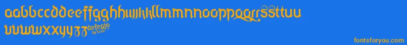 defeqto Font – Orange Fonts on Blue Background