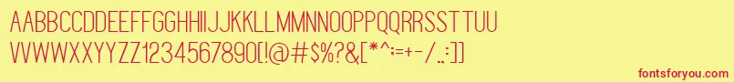 deflagrate light DEMO Font – Red Fonts on Yellow Background