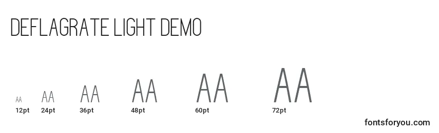 Deflagrate light DEMO Font Sizes