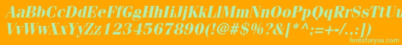 ItcFeniceLtBoldOblique Font – Green Fonts on Orange Background