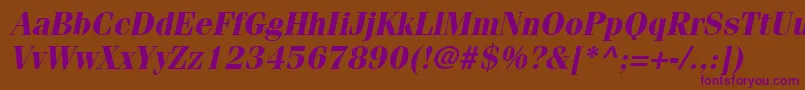 ItcFeniceLtBoldOblique Font – Purple Fonts on Brown Background