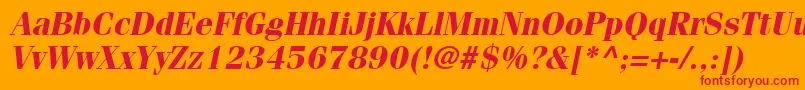 Шрифт ItcFeniceLtBoldOblique – красные шрифты на оранжевом фоне