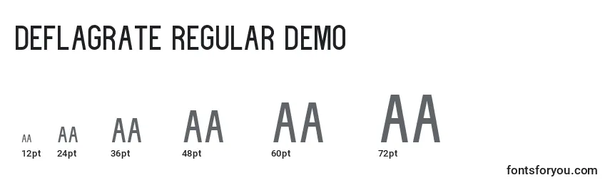 Deflagrate regular demo Font Sizes
