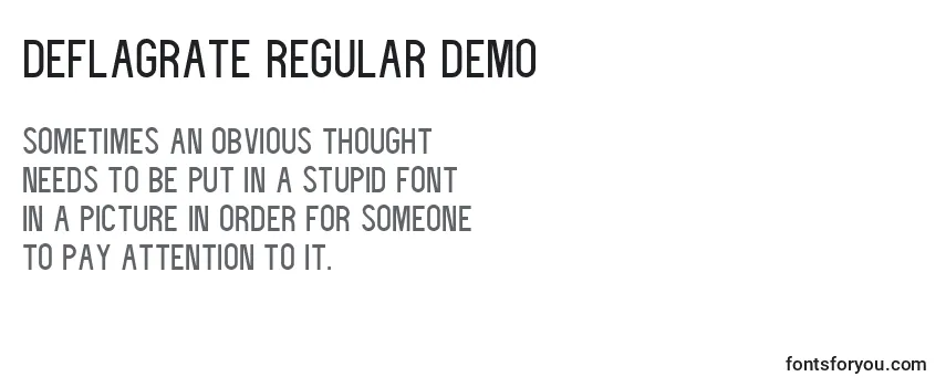 Deflagrate regular demo Font