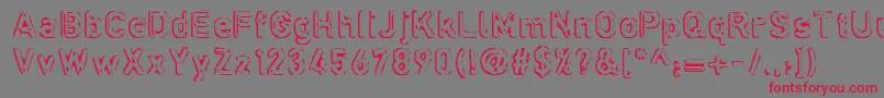 フォントdefora   – 赤い文字の灰色の背景