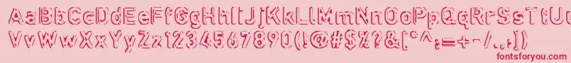 defora  -Schriftart – Rote Schriften auf rosa Hintergrund