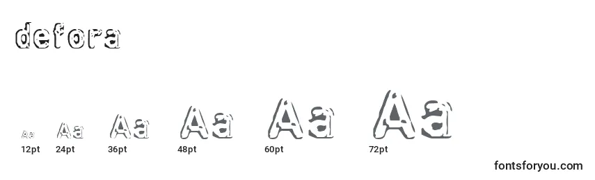 Размеры шрифта Defora   (124772)