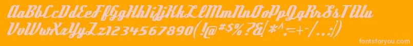 deftone stylus-Schriftart – Rosa Schriften auf orangefarbenem Hintergrund