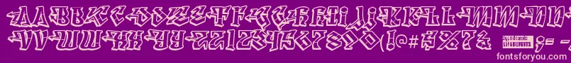 degrassi Font – Pink Fonts on Purple Background