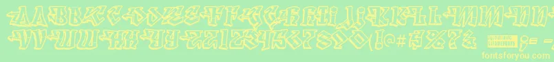 degrassi Font – Yellow Fonts on Green Background