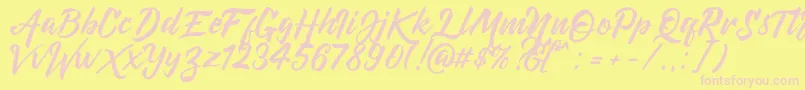 DeHangster Free Demo Font – Pink Fonts on Yellow Background