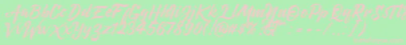 DeHangster Free Demo Font – Pink Fonts on Green Background