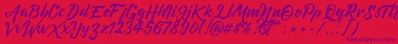 DeHangster Free Demo Font – Purple Fonts on Red Background