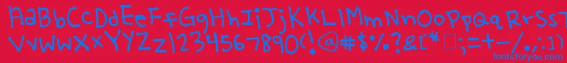 YooHaeMool Font – Blue Fonts on Red Background