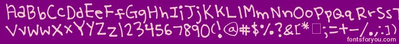 YooHaeMool Font – Pink Fonts on Purple Background