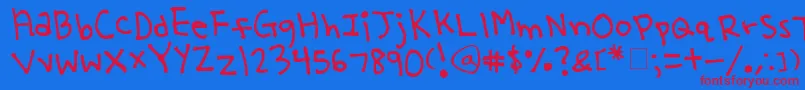 YooHaeMool Font – Red Fonts on Blue Background