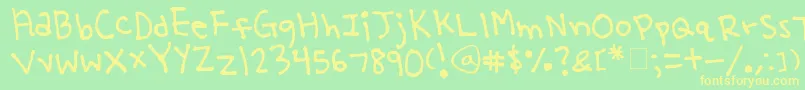 YooHaeMool Font – Yellow Fonts on Green Background