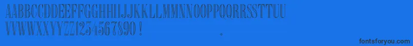 Delacorso Outlines D Font – Black Fonts on Blue Background