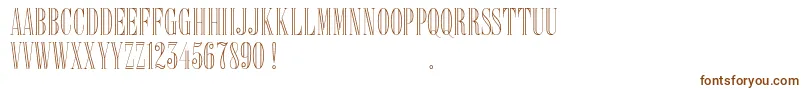 Czcionka Delacorso Outlines D – brązowe czcionki na białym tle